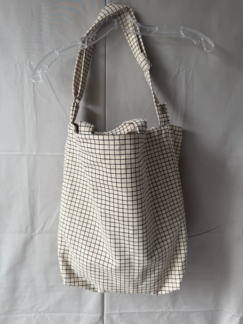 BAGGU Cream Grid Tote